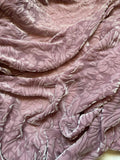 Antique Mauve Floral - Hand Dyed Burnout Silk Velvet