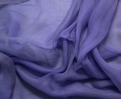 Iris Purple - 3mm Hand Dyed Silk Gauze Chiffon - 5"x40" Remnant
