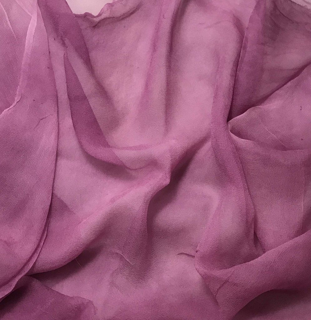 Lilac - 3mm Hand Dyed Silk Gauze Chiffon - 15.5"x42" Remnant