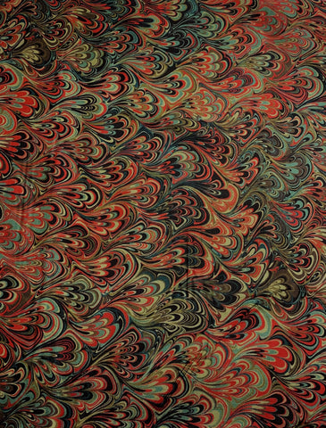 Scarlet Feather Marble 2 - Art of Marbling - by Heather Fletcher for Northcott Cotton Fabric 34"x45" Remnant