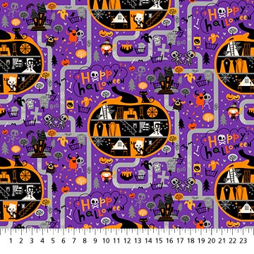 Nightfall Halloween Town - Ghoultide Gatherings- by Patrick Lose for Northcott Cotton Fabric