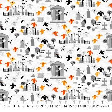 Foggy Ghosts - Ghoultide Gatherings- by Patrick Lose for Northcott Cotton Fabric