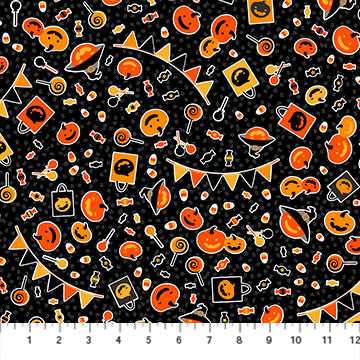 Midnight Pumpkin Party - Ghoultide Gatherings- by Patrick Lose for Northcott Cotton Fabric