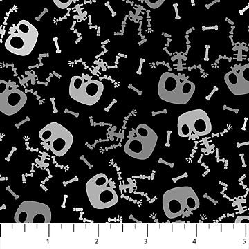 Midnight Bony - Ghoultide Gatherings- by Patrick Lose for Northcott Cotton Fabric