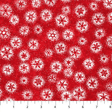 Frosted Flakes on Red - Christmas Magic by Patrick Lose for Northcott Cotton Fabric