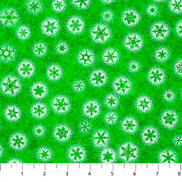 Frosted Flakes on Green - Christmas Magic by Patrick Lose for Northcott Cotton Fabric