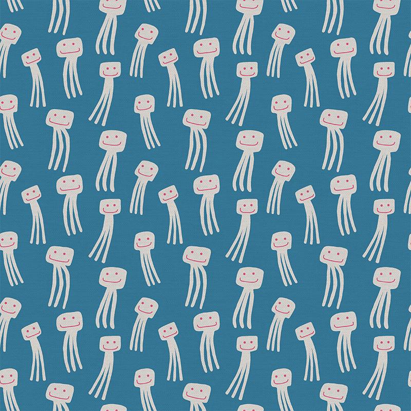 Octopuses on Blue - Animal Kingdom - by Jessica Nielsen for Paintbrush Studio 100% Cotton Fabric