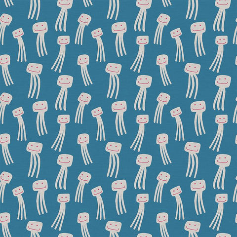 Octopuses on Blue - Animal Kingdom - by Jessica Nielsen for Paintbrush Studio 100% Cotton Fabric