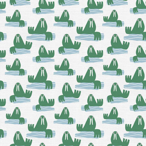 Walruses on White - Animal Kingdom - By Jessica Nielsen for Paintbrush Studio 100% Cotton Fabric