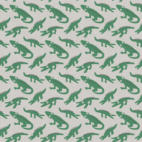 Alligators on Gray - Animal Kingdom - By Jessica Nielsen for Paintbrush Studio 100% Cotton Fabric