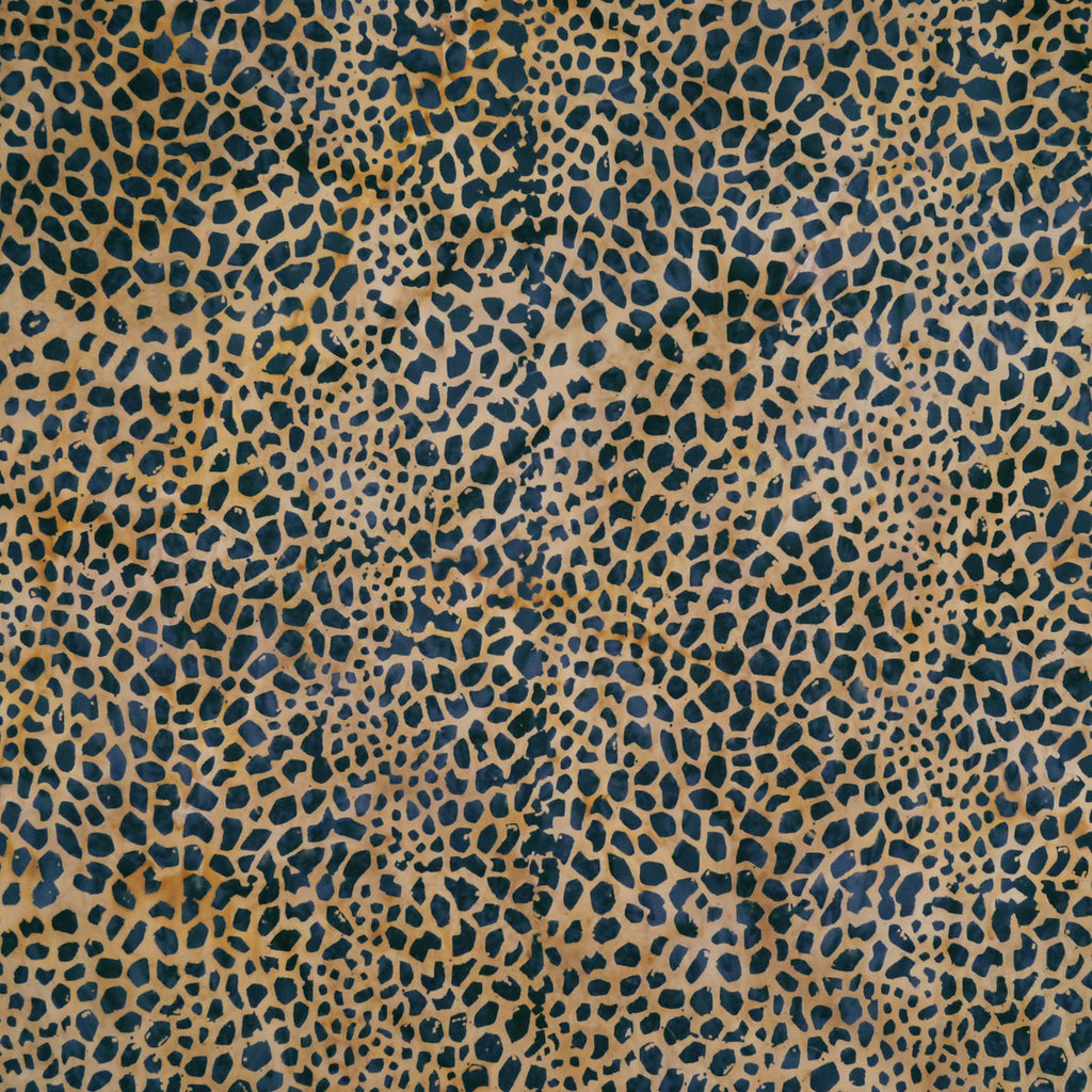 Black Giraffe Spots on Beige - Rustic Route - Batik by Mirah Cotton Fabric