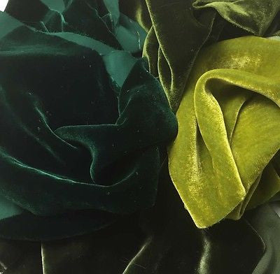Greens Sample Set - Silk Velvet 1/4 Yard x 45" Each