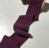 Hand Dyed Maroon 100% Silk Noil Ribbon ( 3 Widths to choose from)