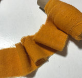 Hand Dyed Poppy Orange 100% Silk Noil Ribbon ( 3 Widths to choose from)