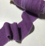 Hand Dyed Purple 100% Silk Noil Ribbon ( 3 Widths to choose from)