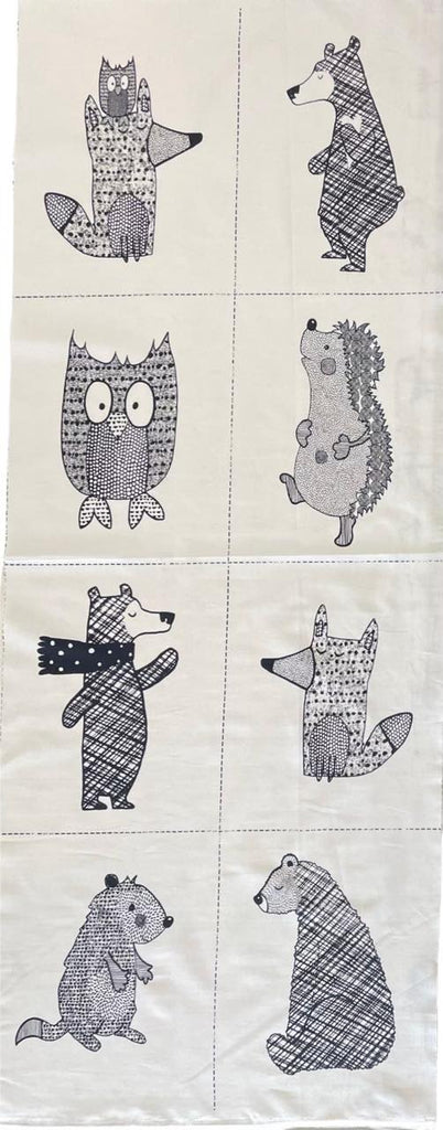 Woodland Animals Panel - Stof Cotton Fabric