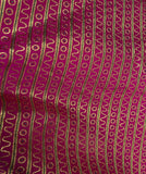 Magenta & Gold Geometric Abstract - Faux Silk Brocade Jacquard Fabric