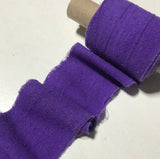 Hand Dyed Violet Purple 100% Silk Noil Ribbon ( 3 Widths to choose from)