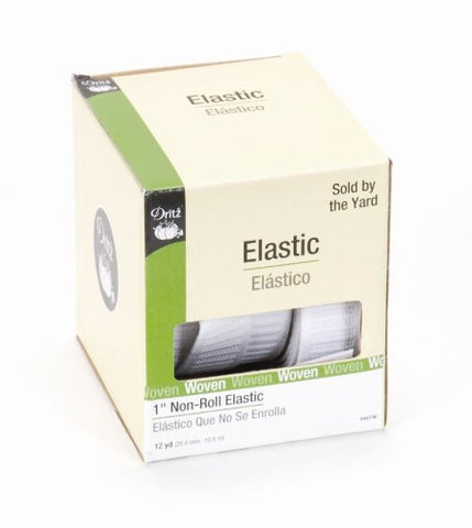 Dritz Non-Roll Woven Elastic, White 1 Inch