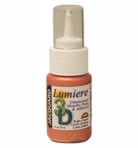 Jacquard Products Lumiere 3D Metallic Paint and Adhesive, 1-Ounce, Bright Copper