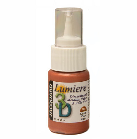 Jacquard Products Lumiere 3D Metallic Paint and Adhesive, 1-Ounce, Copper
