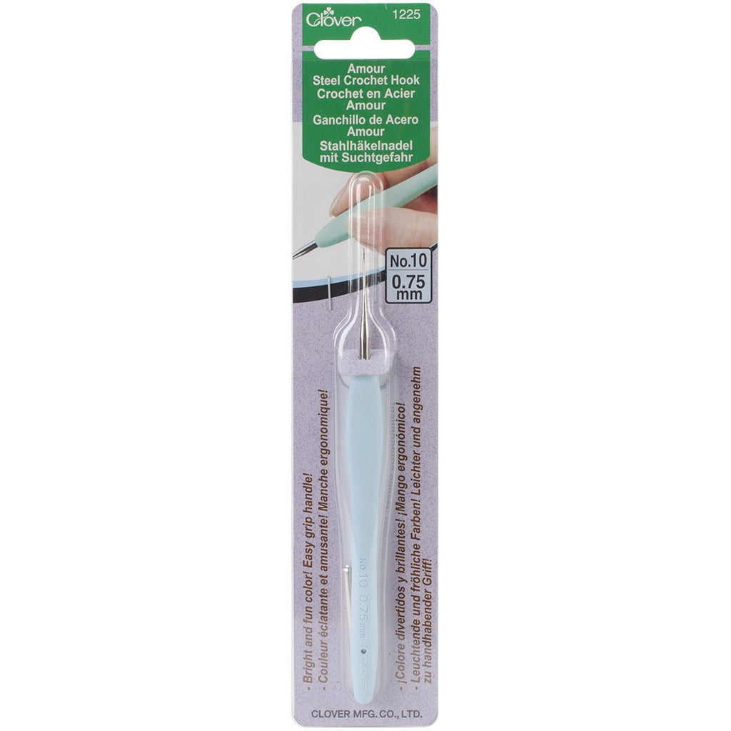 Clover 1225 Amour Steel Crochet Hook No. 10, 0.75mm