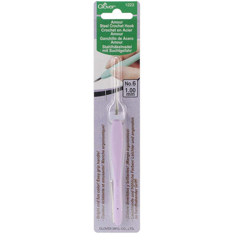 Clover 1223 Amour Steel Crochet Hook No. 6, 1.00mm