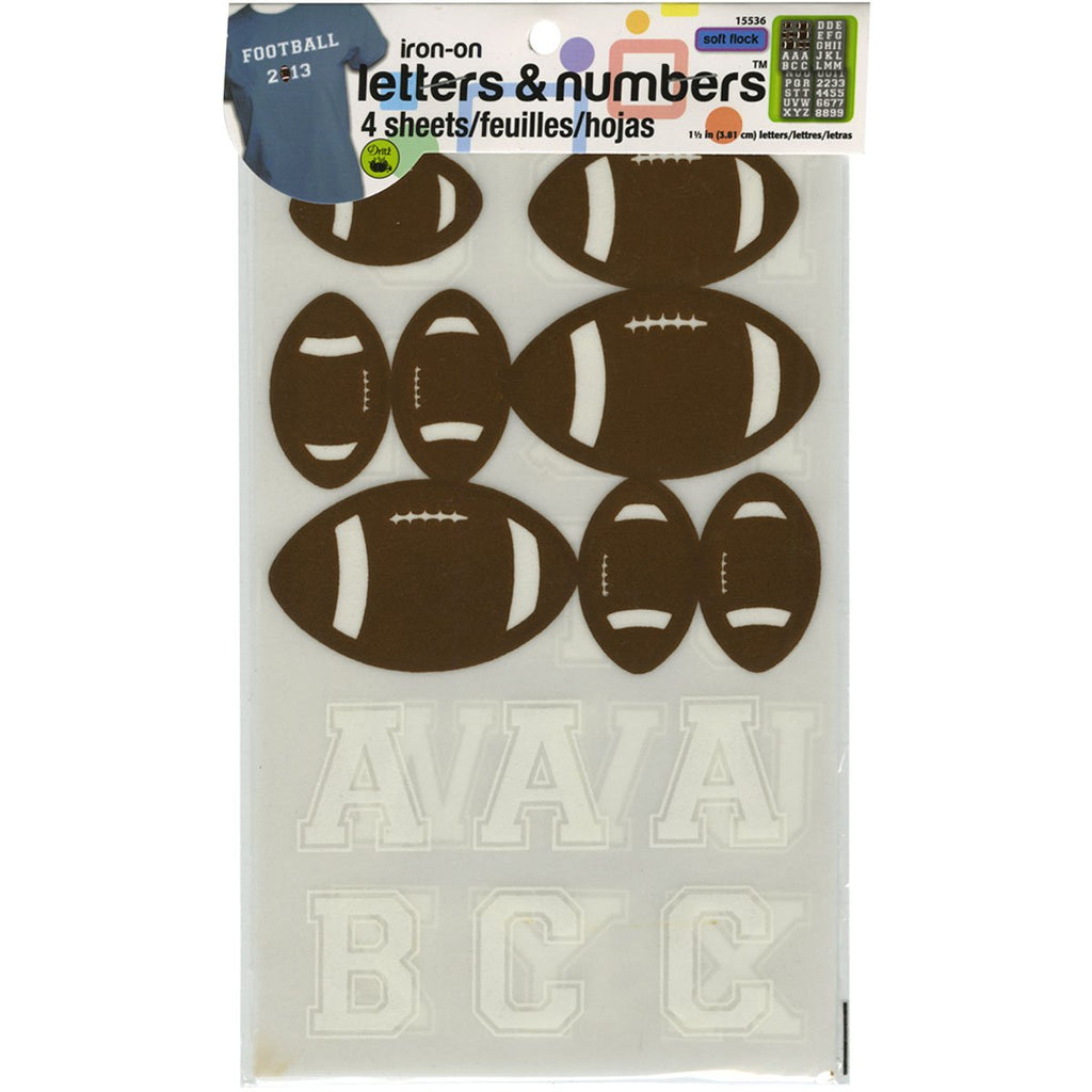 Dritz Iron-On Letters Football, Brown/White