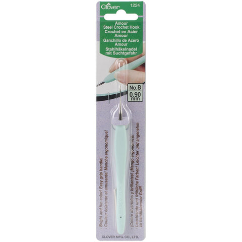 Clover 1224 Amour Steel Crochet Hook No. 8, 0.90mm