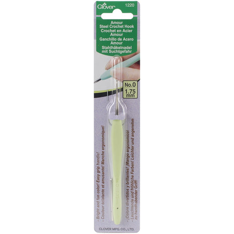 Clover 1220 Amour Steel Crochet Hook No. 0, 1.75mm