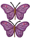 Simplicity Iridescent Purple Butterfly Applique Clothing Iron On Patch, 2pc, 1.75" x 1"