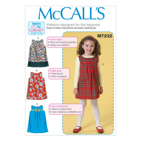 McCall's Patterns M7232 Toddlers'/Children's Jumpers, (1-2-3)