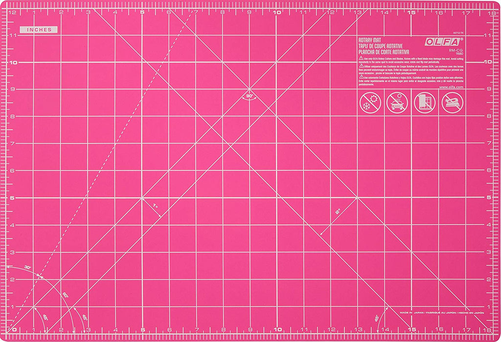 Pink OLFA 12-Inch x 18-Inch Self-Healing Double-Sided Rotary Mat