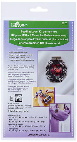 Clover 9920 Beading Loom Kit, Rose Brooch