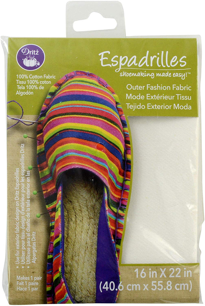 Dritz Espadrilles Outer Fashion Fabric, 16" x 22" (Choose Color)