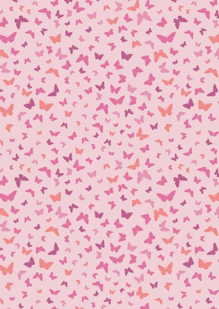Sew Mindful Pink Butterflies - Lewis & Irene Cotton Fabric