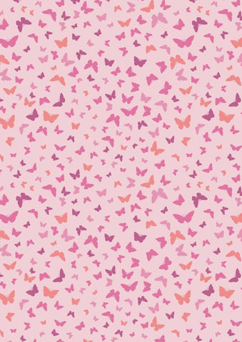 Sew Mindful Pink Butterflies - Lewis & Irene Cotton Fabric