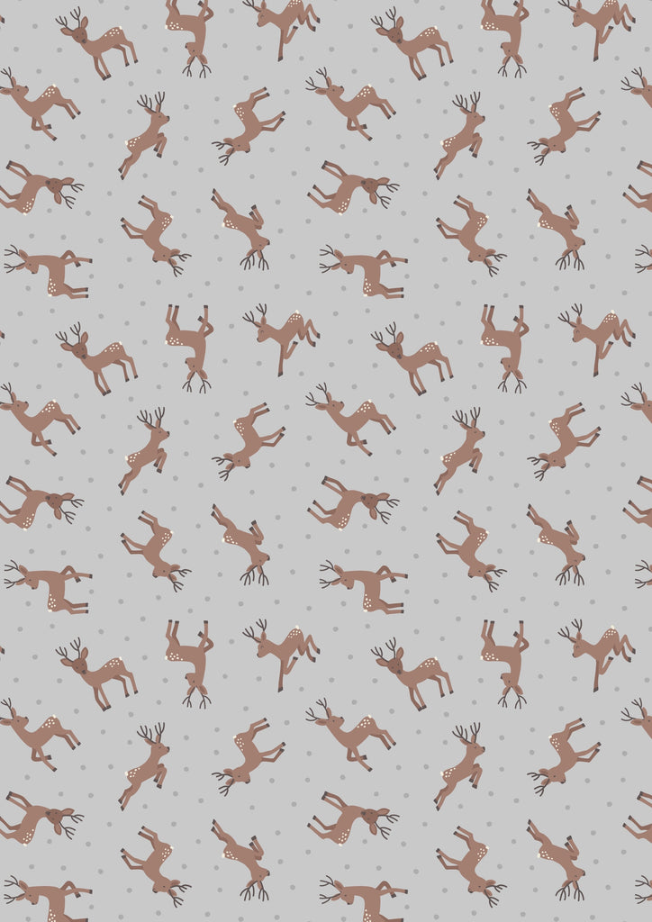 Deer Gray Small Things - Lewis & Irene Cotton Fabric
