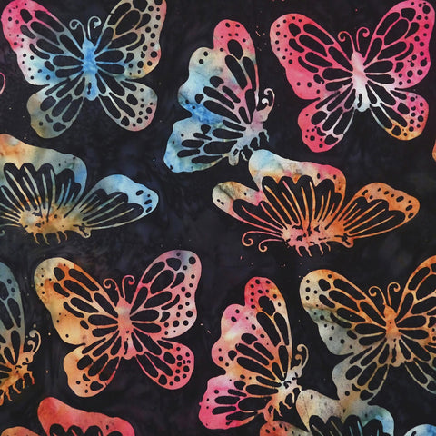 Aeonium Butterflies - Rain Dance - Batik by Mirah Cotton Fabric