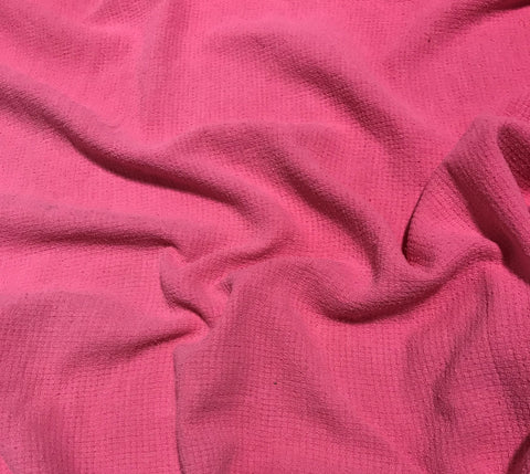 Bubblegum Pink - Hand Dyed Squares Weave Silk Noil