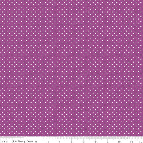 White Swiss Dot On Purple - Riley Blake Cotton Fabric