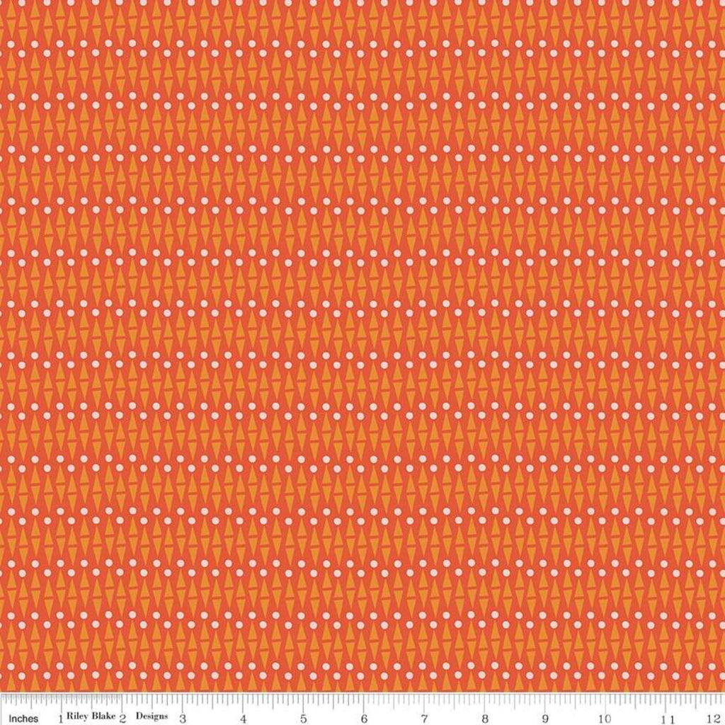 Lancelot Geo Red Orange - Riley Blake Cotton Fabric