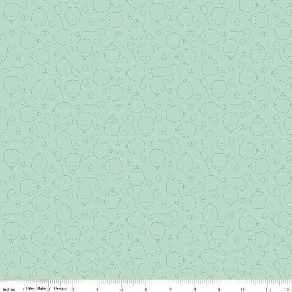 Molang Toss Green - Riley Blake Cotton Fabric