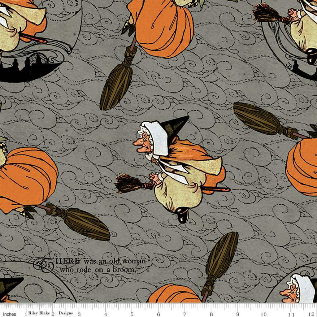 Old Mother Goose Toss Gray - Goose Tales -  J. Wecker Frisch for Riley Blake Fabrics 100% Cotton Fabric