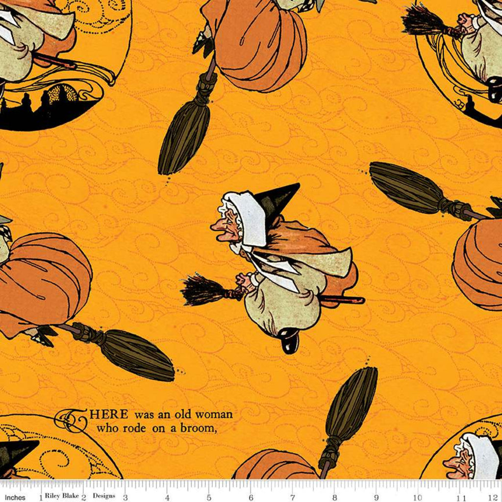 Old Mother Goose Toss Orange - Goose Tales - by J. Wecker Frisch for Riley Blake Fabrics 100% Cotton Fabric
