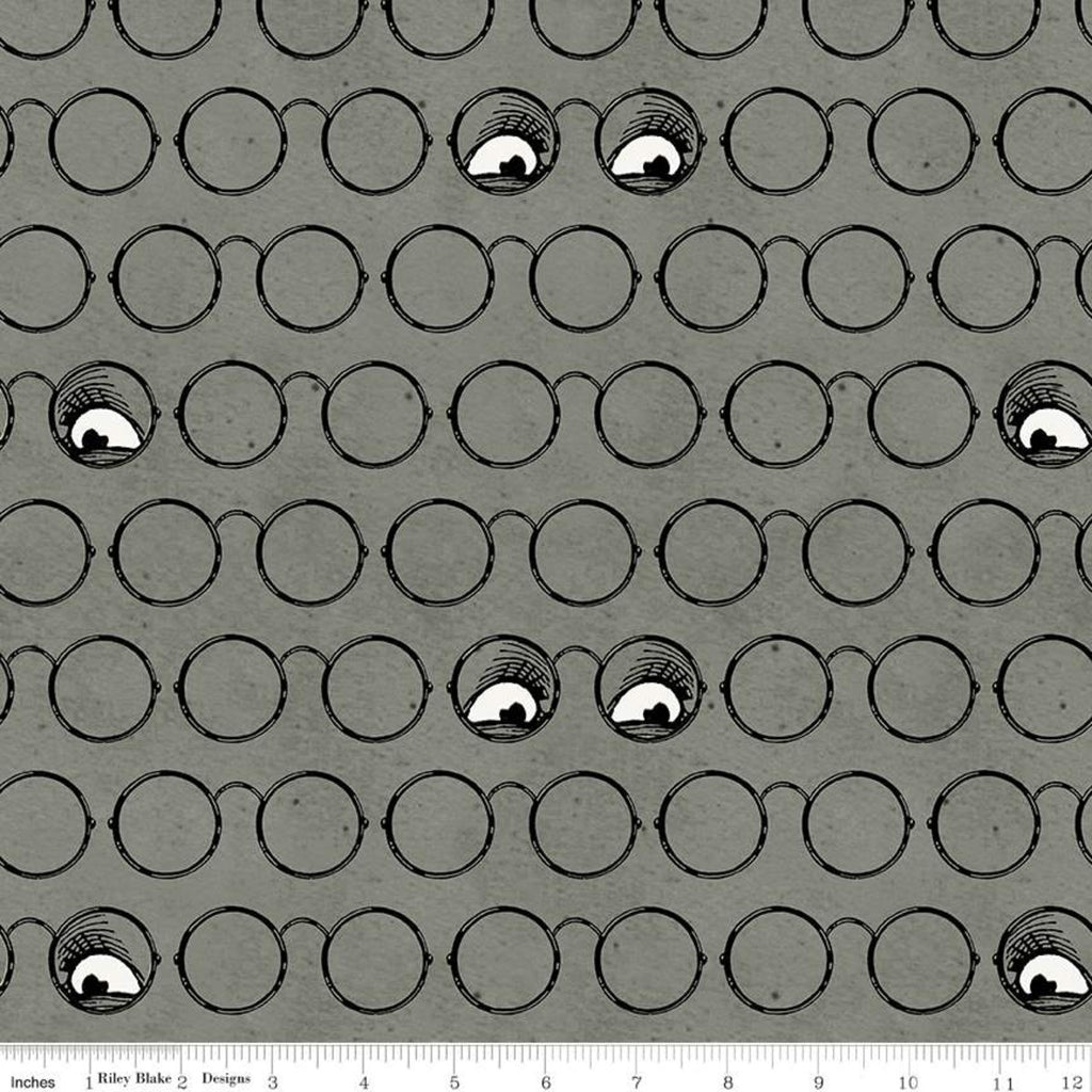 Spooky Specs Gray - Goose Tales - by J. Wecker Frisch for Riley Blake Fabrics 100% Cotton Fabric