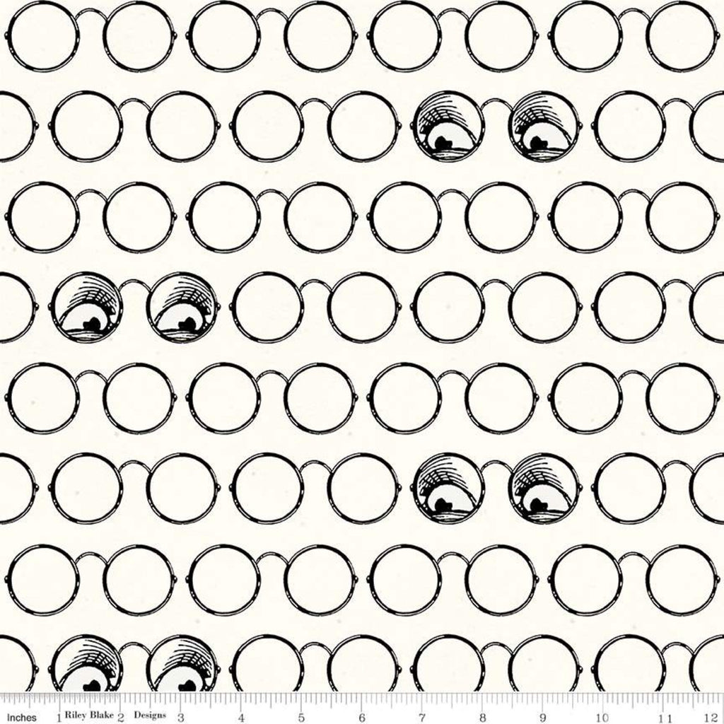 Spooky Specs Off White - Goose Tales - by J. Wecker Frisch for Riley Blake Fabrics 100% Cotton Fabric