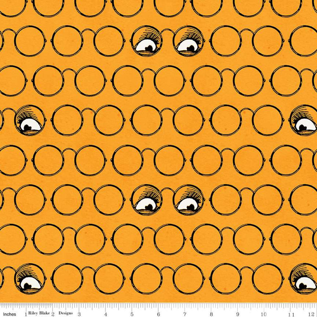Spooky Specs Orange - Goose Tales - by J. Wecker Frisch for Riley Blake Fabrics 100% Cotton Fabric