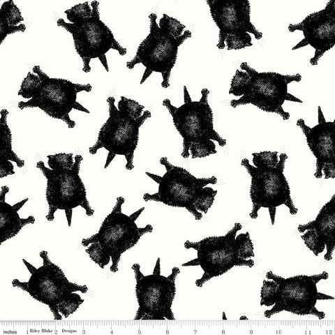 Scaredy Cats Toss Off White - Goose Tales - by J. Wecker Frisch for Riley Blake Fabrics 100% Cotton Fabric