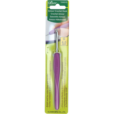 Clover 1045/G Purple Amour Crochet Hook, Size G, 4.0mm